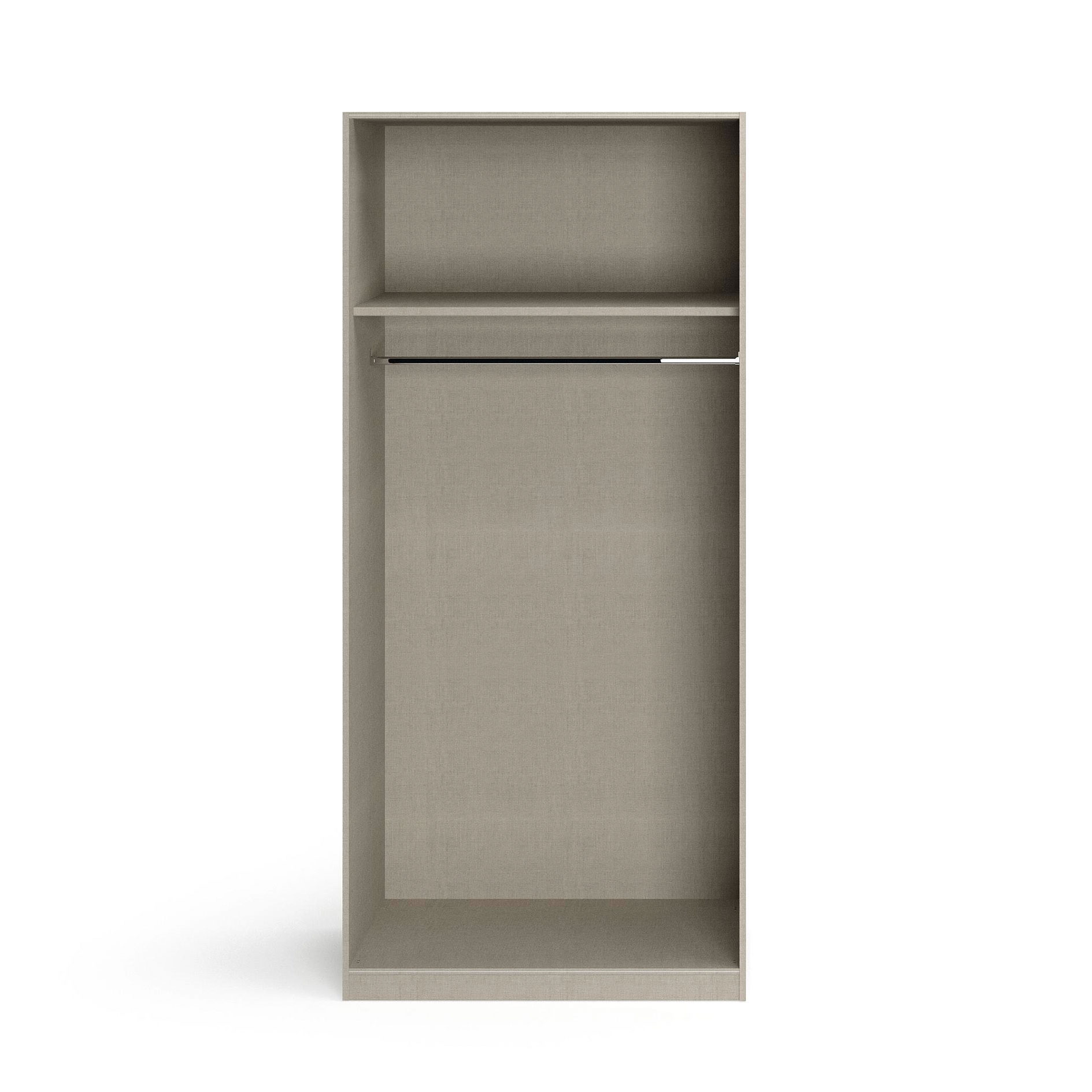 Drehtürenschrank - alpinweiß - Kristallglasspiegel - 2-türig - 91x210 cm