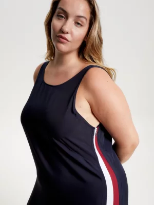 Vestido longo sem mangas Curve Global Stripe