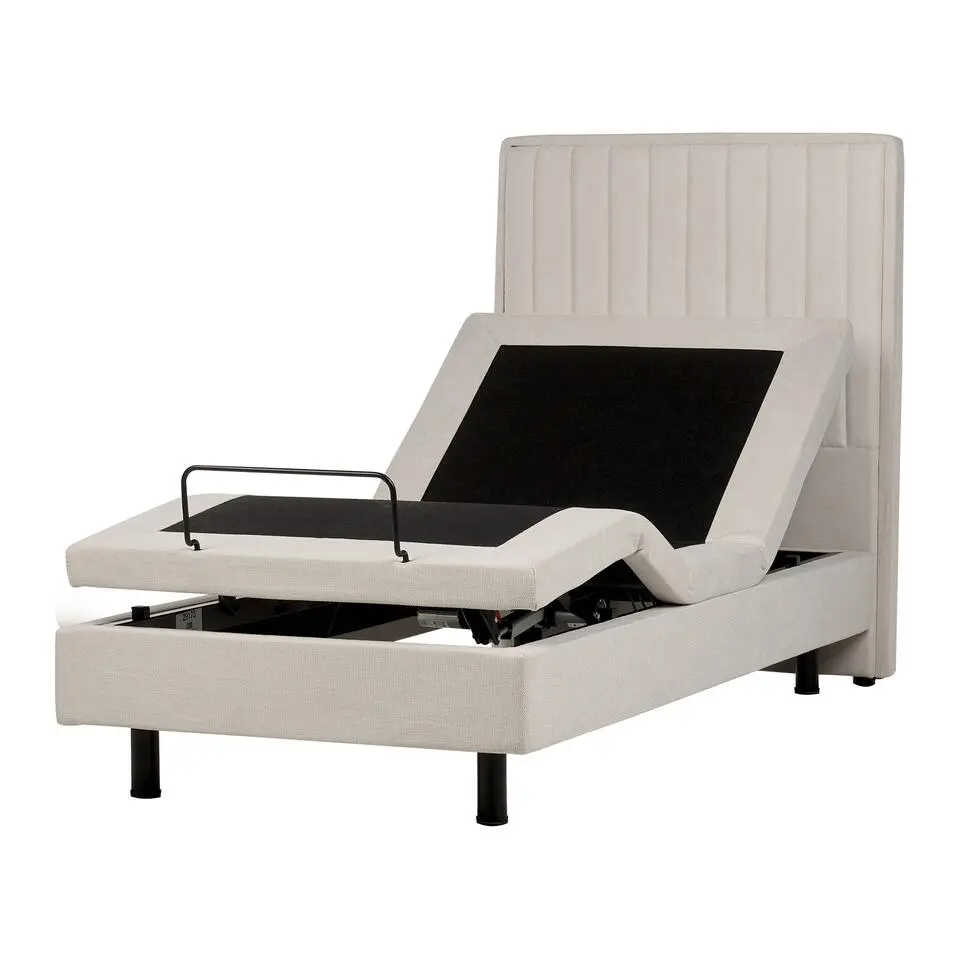 DUKE II - Eenpersoonsbed - Beige - 90 x 200 cm - Polyester