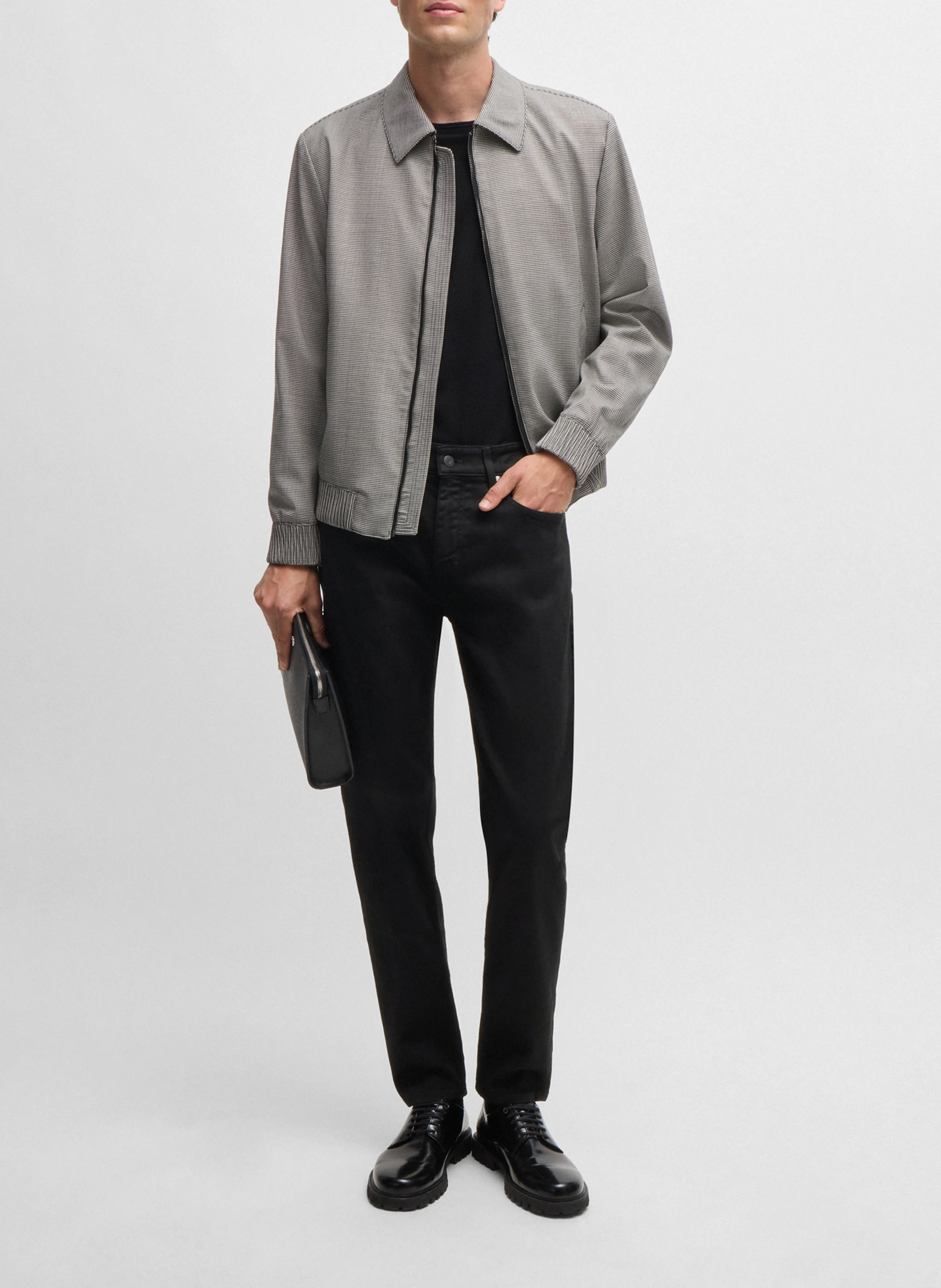 Jean regular-fit en coton mélangé | Noir