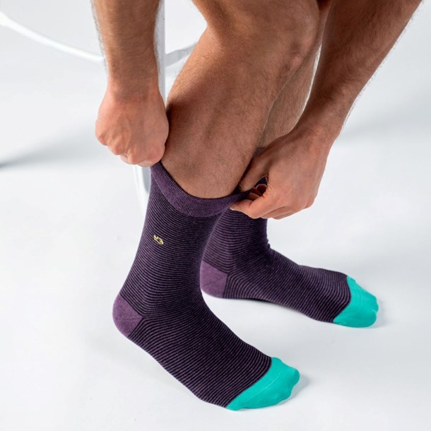 Chaussettes rayées améthyste