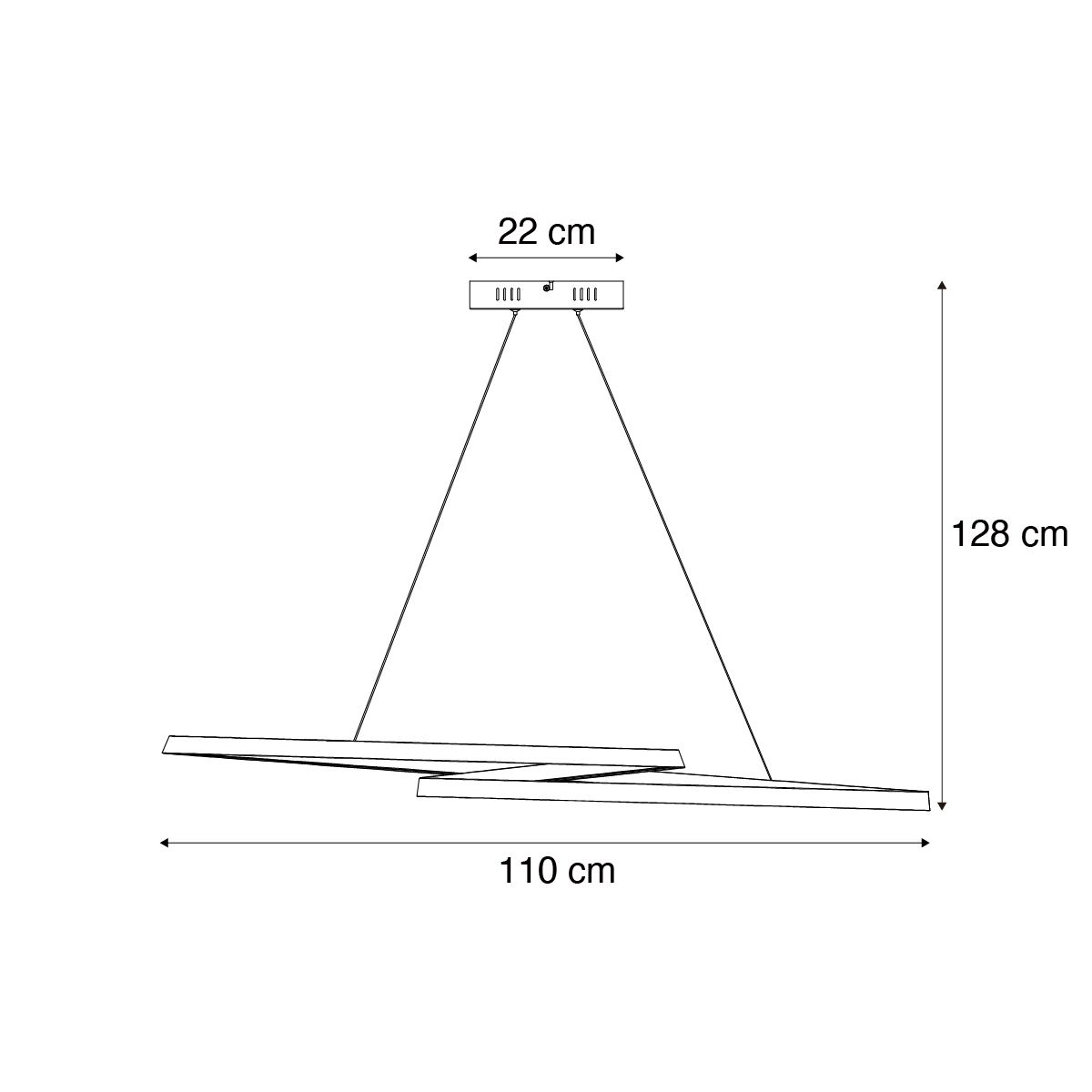 Scandinavische hanglamp zwart 110cm incl. LED 3-staps dimbaar - Circuit