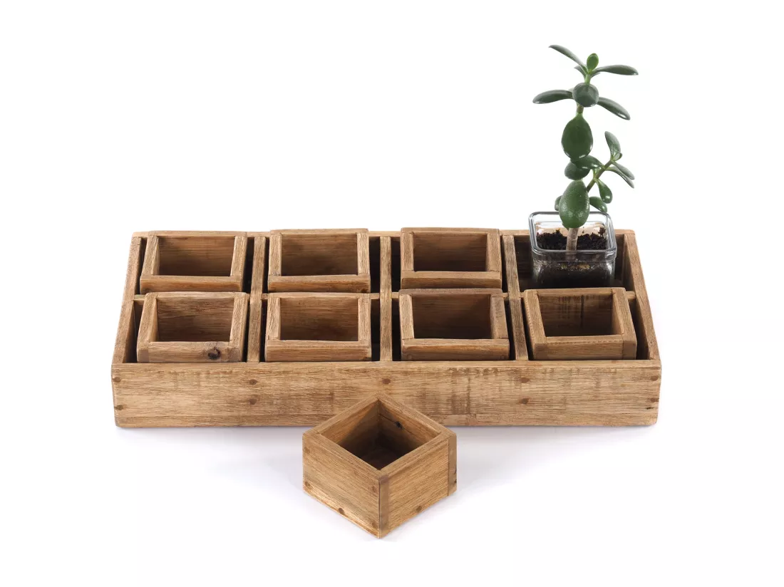 ENSEMBLE DE CAISSES Cubo II 7 pièces Bois massif