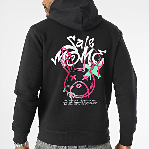 Sweat Capuche Lapin Graffiti Head Noir