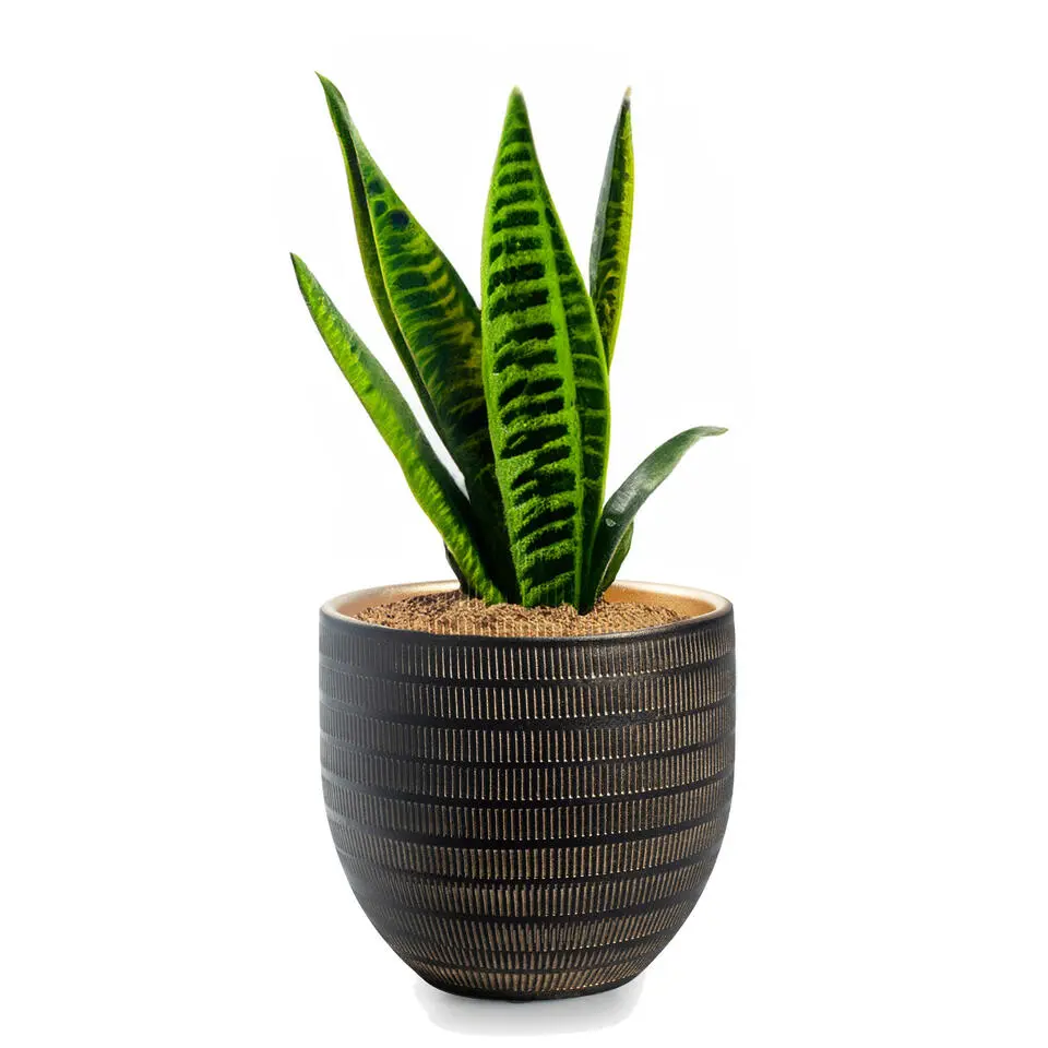 Jodeco Plantenpot/bloempot Beau - zwart/goud - keramiek - 20x18cm