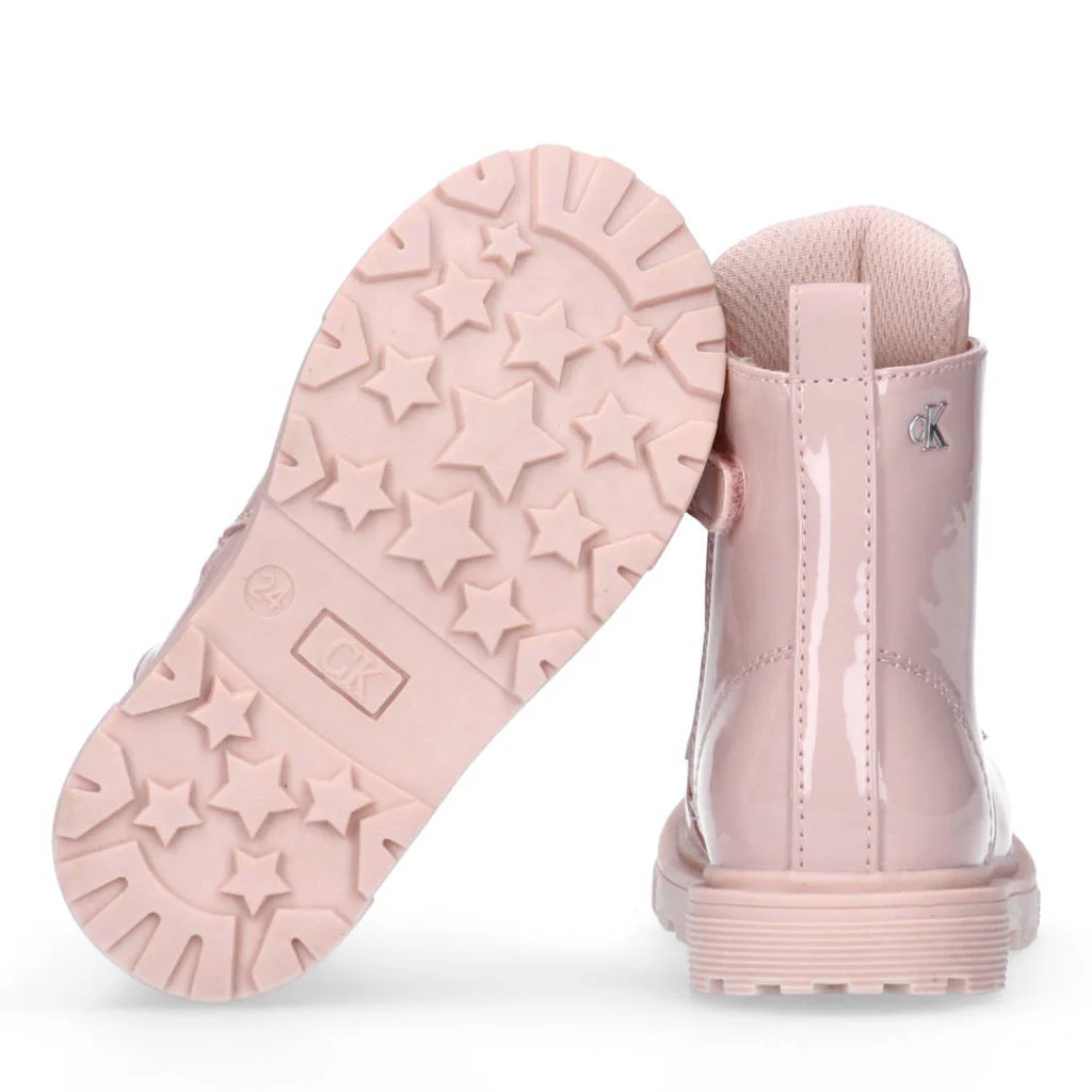 Calvin Klein lak veterboots lichtroze