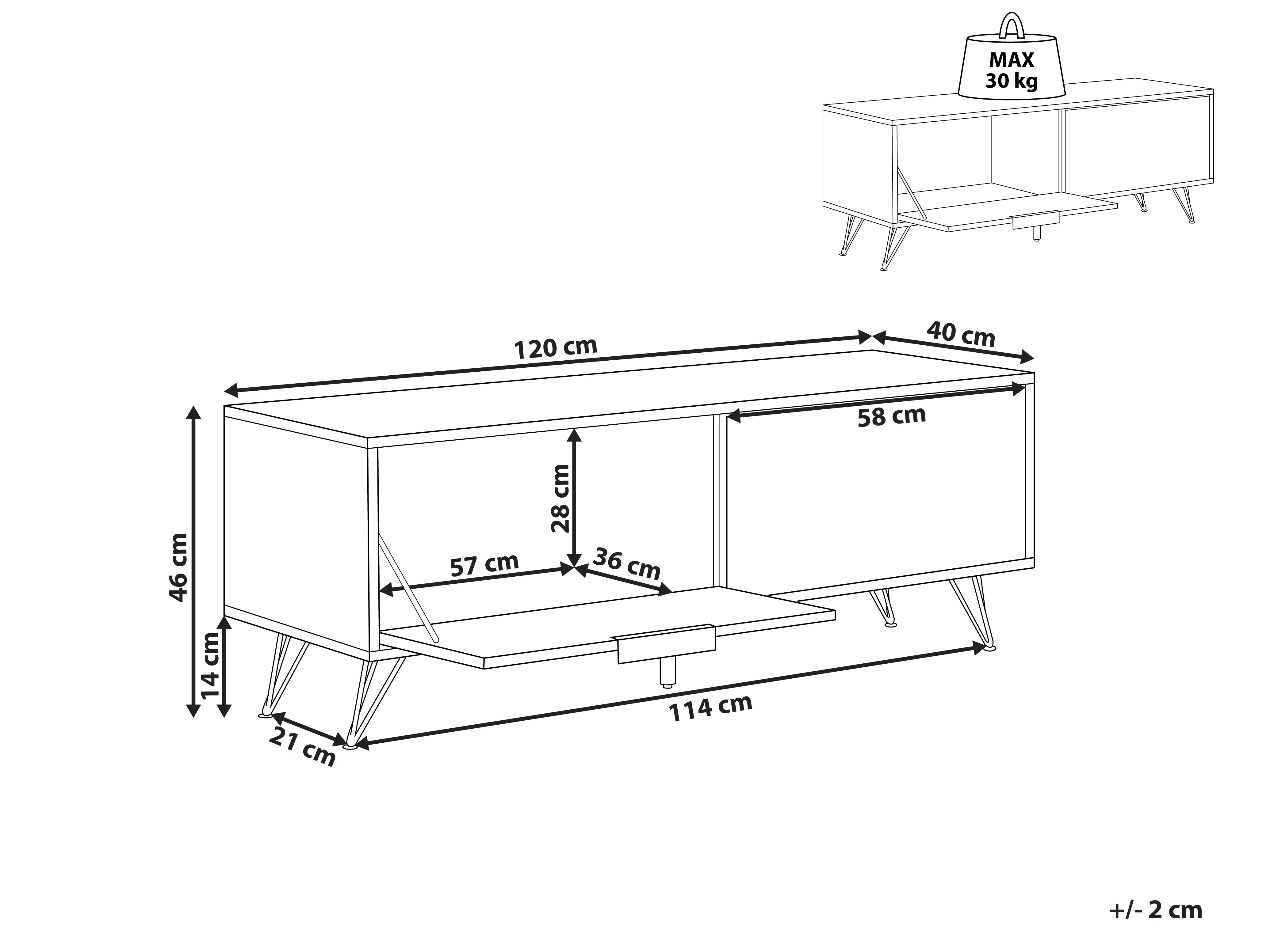TV-meubel HALSTON Grijs beton-effect