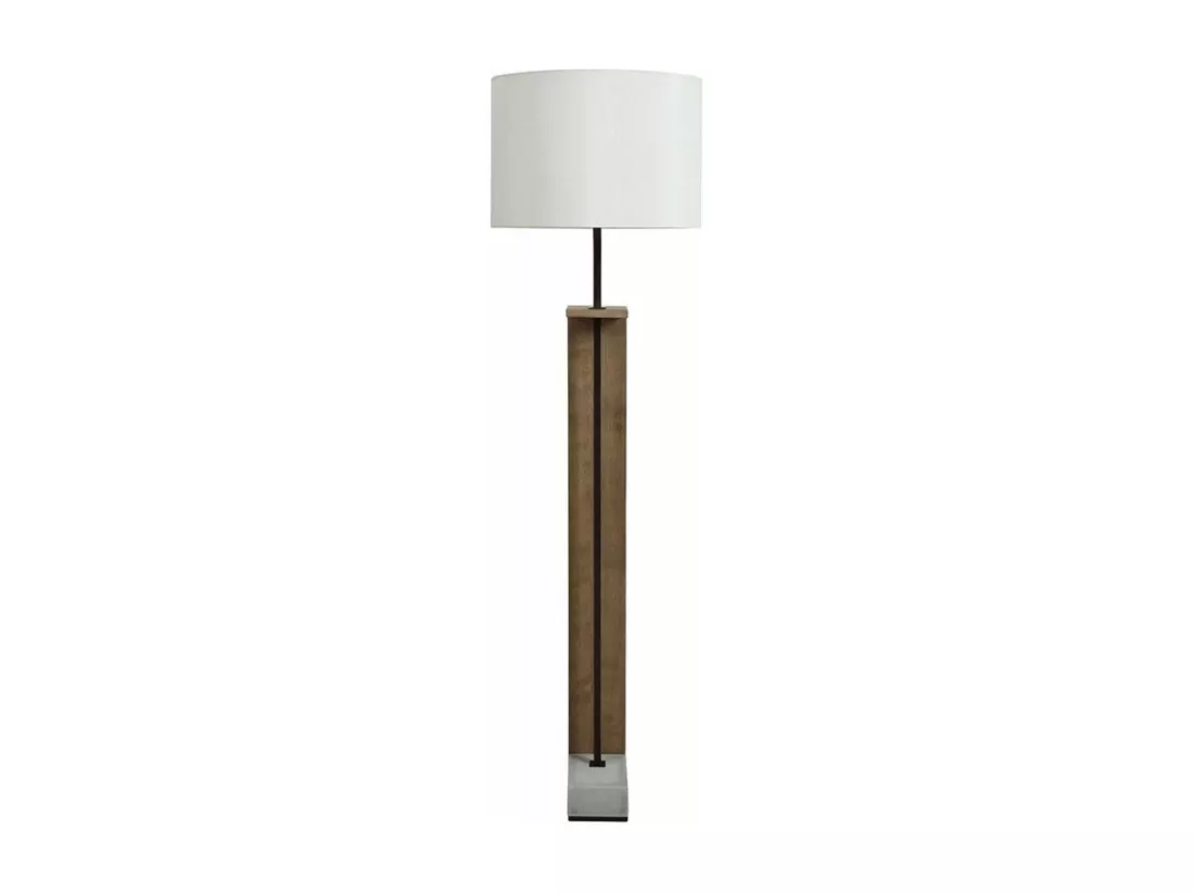 Lampadaire bois et béton Bois Marron - Chic Interior's