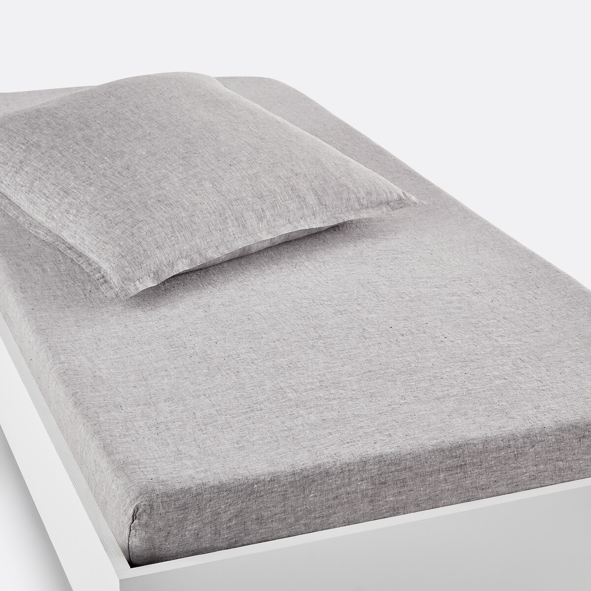 LA REDOUTE INTERIEURS<br>Lençol justo de linho lavado, bainha 30 cm, Linot