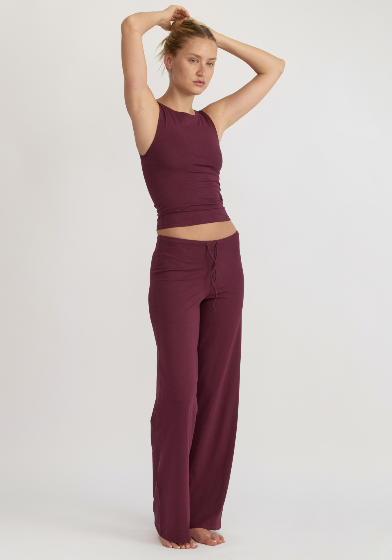 Organic Basics Hose Everyday Straight leg Pants Plum