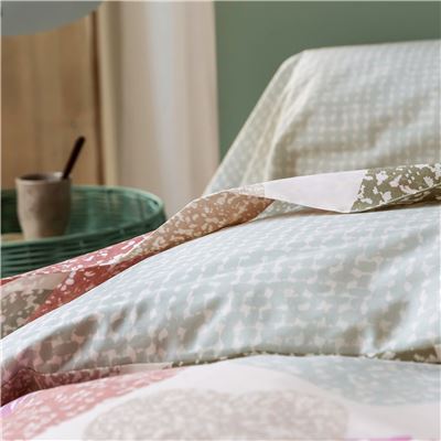 Linge de lit polycoton motif cœurs - BECQUET CRÉATION