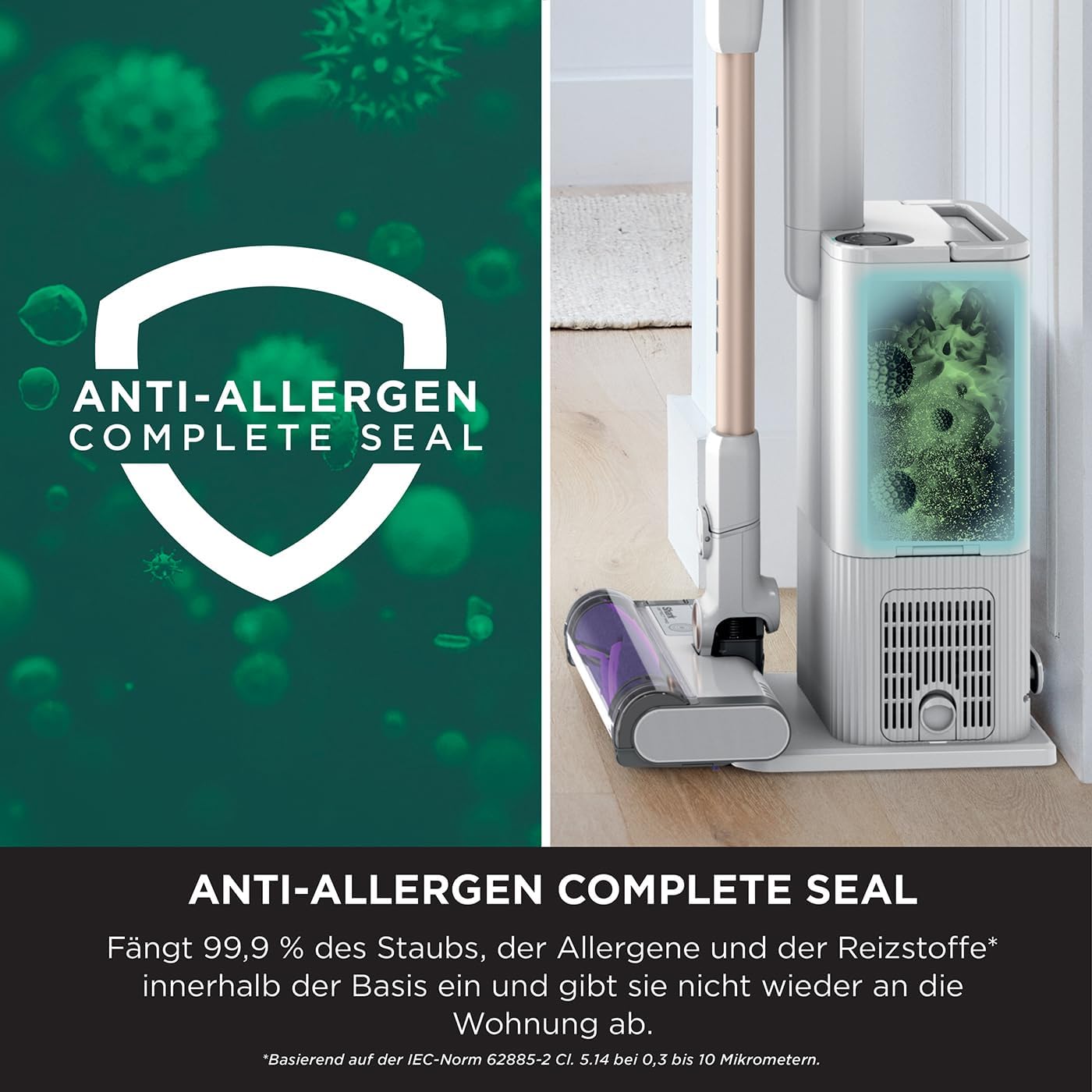 Shark Detect Pro kabelloser Akku-Staubsauger mit FloorDetect, 2L Auto-Empty System, 60 Minuten Laufzeit, leicht, flexibel, Anti-Hair-Wrap-Staubsauger kabellos mit Fugendüse, Weiß/Bronze IW3611EUN