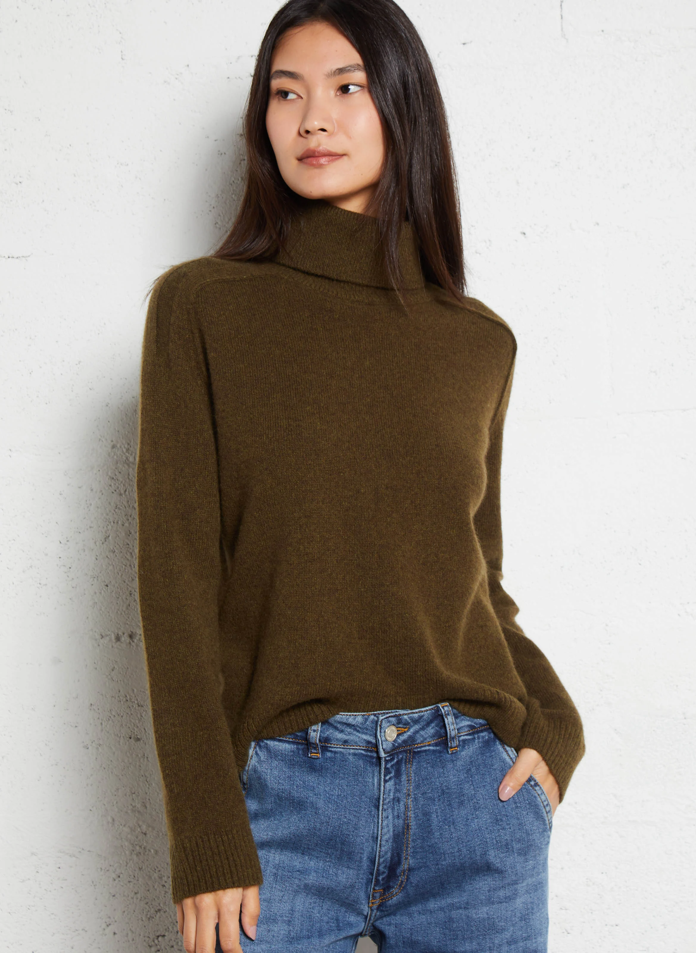 CELESTIN - Pull col roulé en laine | Vert