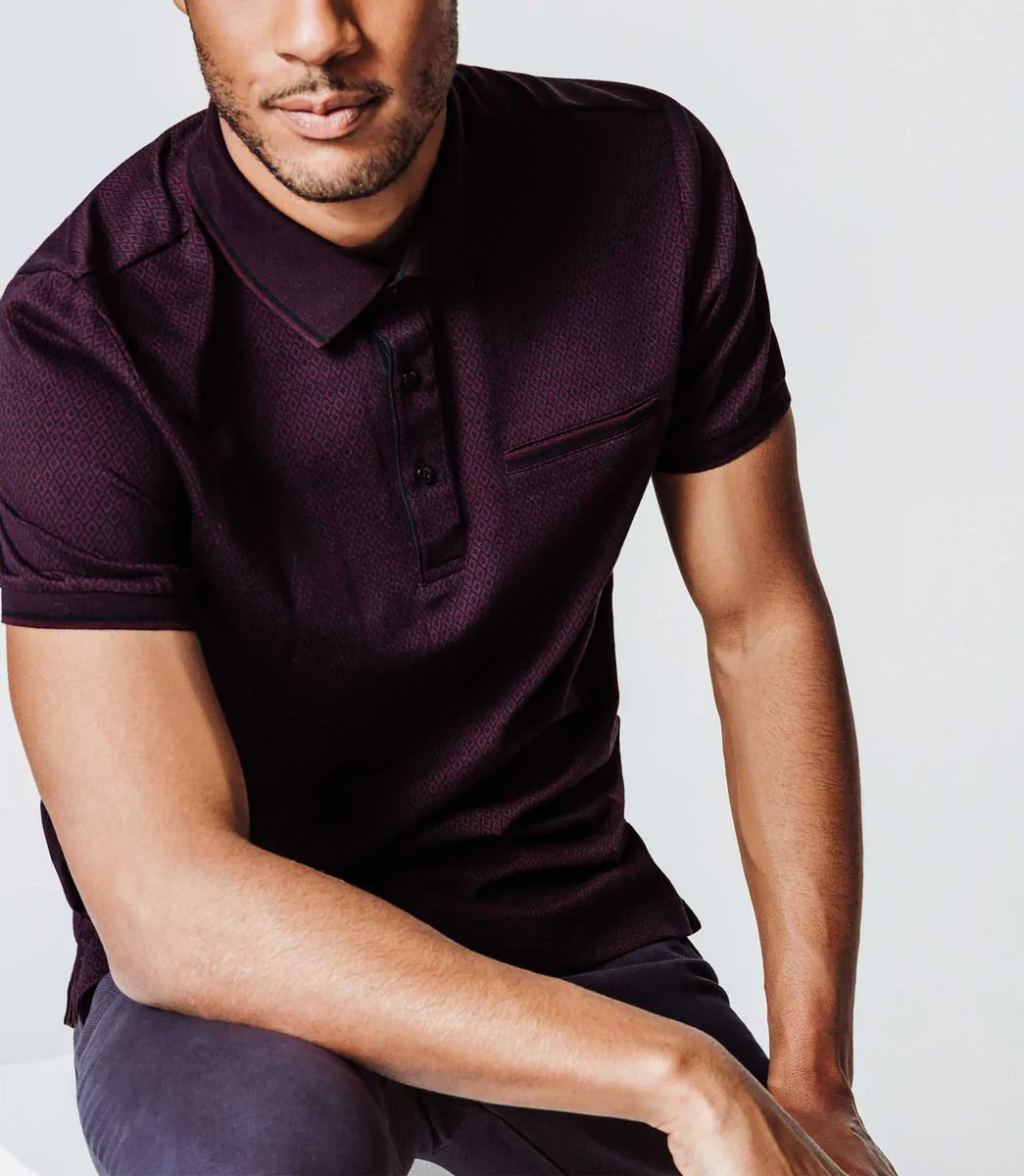 Polo losanges bordeaux