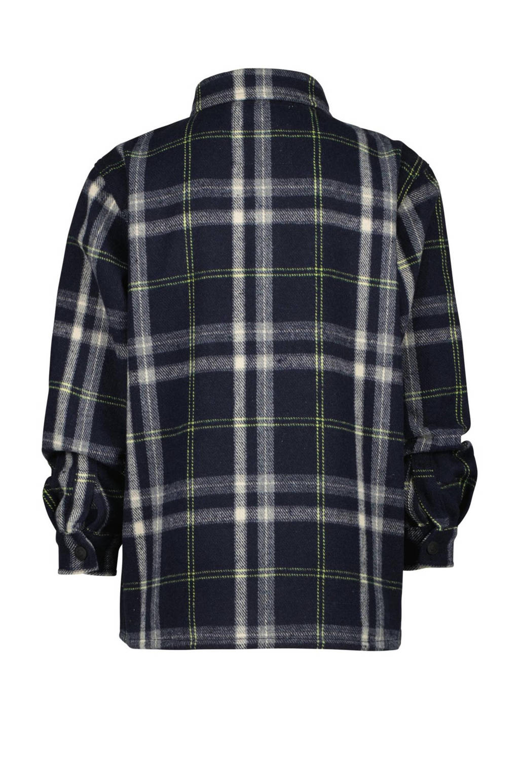 Vingino geruit overshirt Lezar donkerblauw/wit/grijs