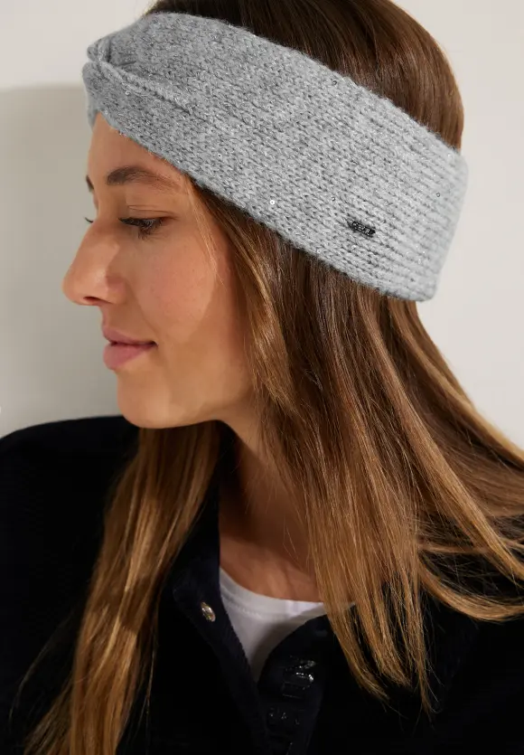 Stirnband mit Glitzerfäden  - mineral grey melange