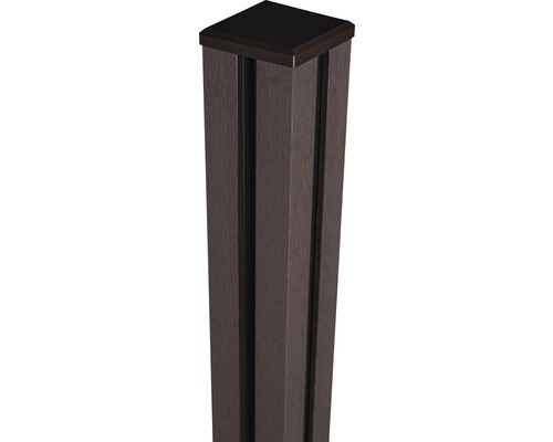 GroJa Flex BPC poortpaal met kap voor inbetonneren, 10 x 10 x 240 cm, terra