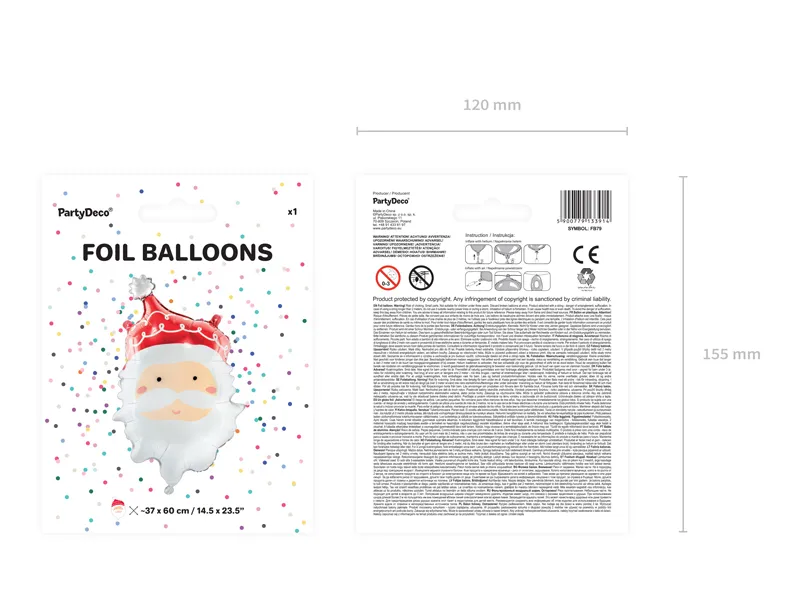 Helium Ballon Kerstman Leeg 70cm