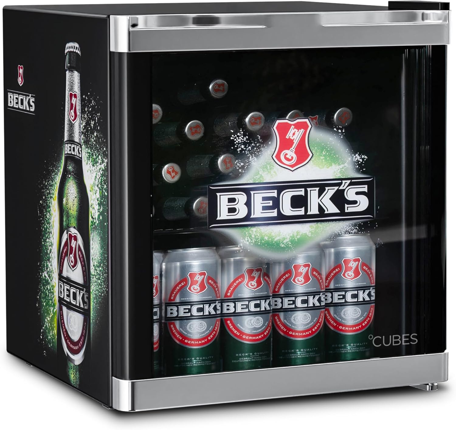 CUBES Flaschenkühlschrank Becks/F / 51 cm Höhe / 98 kWh/Jahr / 48 L Kühlteil