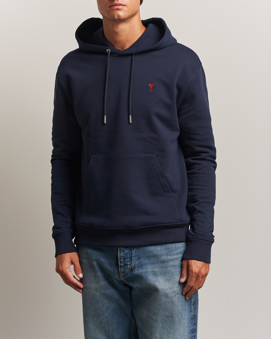AMI Heart Logo Hoodie Night Blue