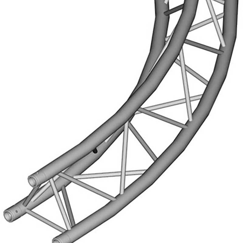 Duratruss DT 33/2 500 cm 45 gr cirkelonderdeel 5 meter 45 graden