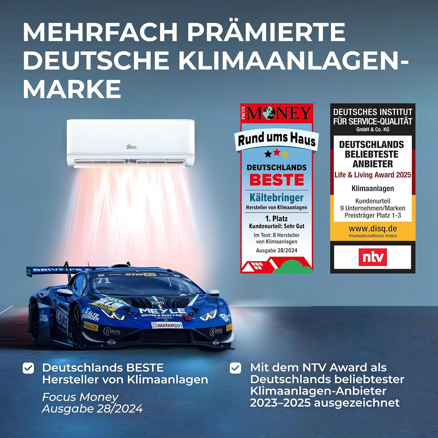 Kältebringer R290 Split Klimaanlage - 12000 BTU - 3,4 kW - Propan Klimagerät mit Heizfunktion, WiFi & App, bis 55qm, sehr leise - 5m Kupferleitung, Kältemittel R290, Montagematerial, Wandhalterung