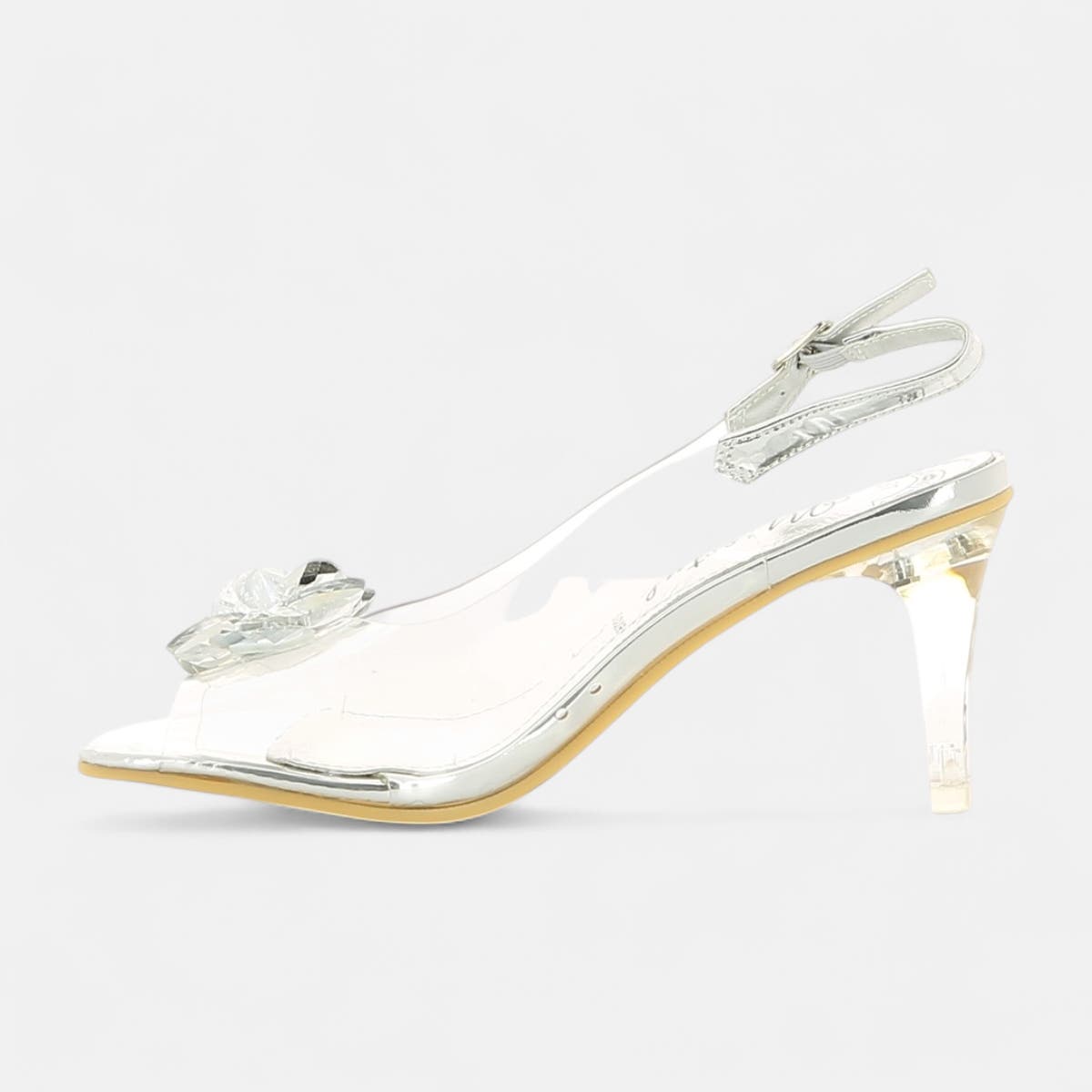 Nu-pieds à talon Femme argent