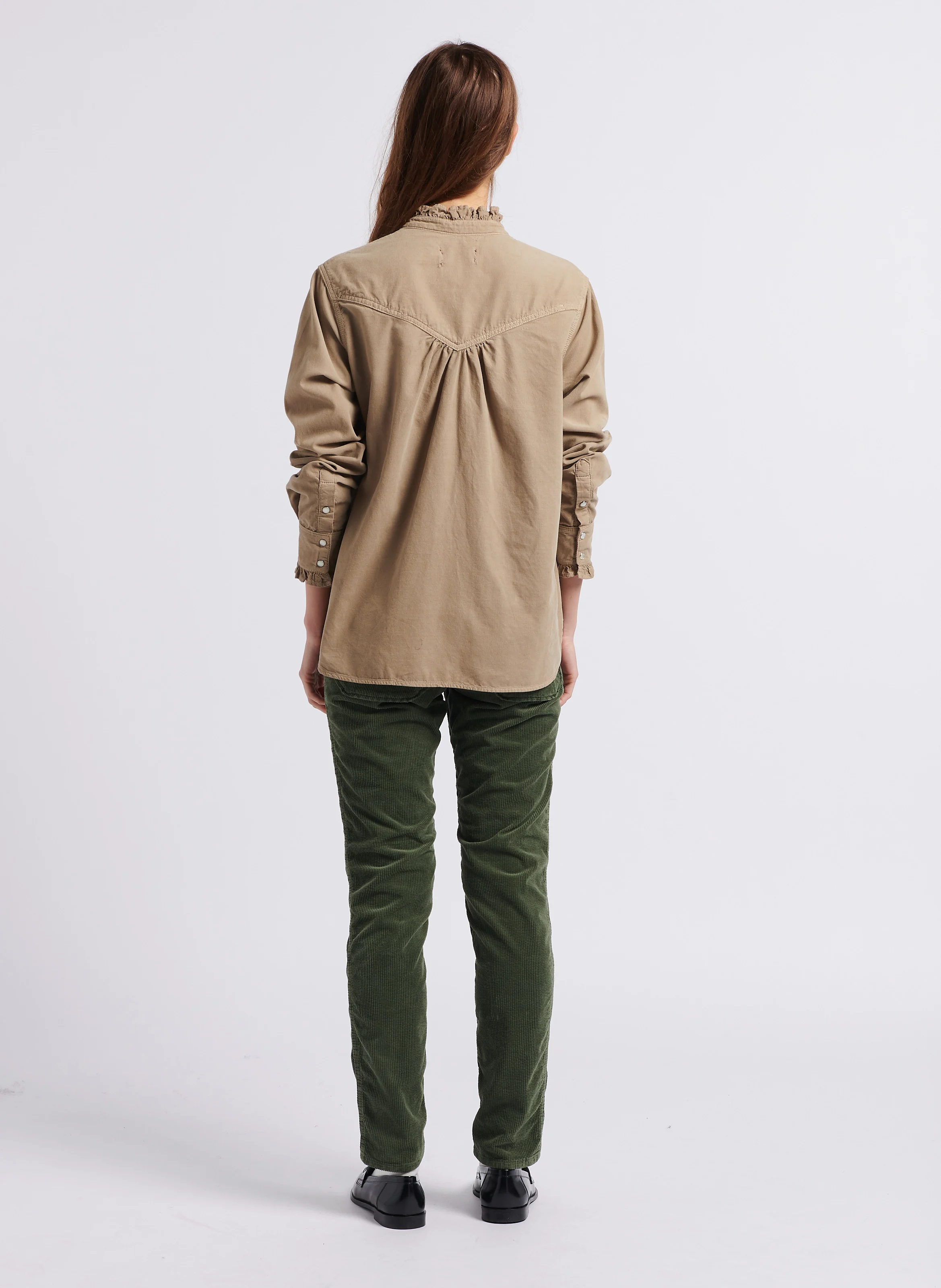 PIERCE - Pantalon slim en velours côtelé | Vert