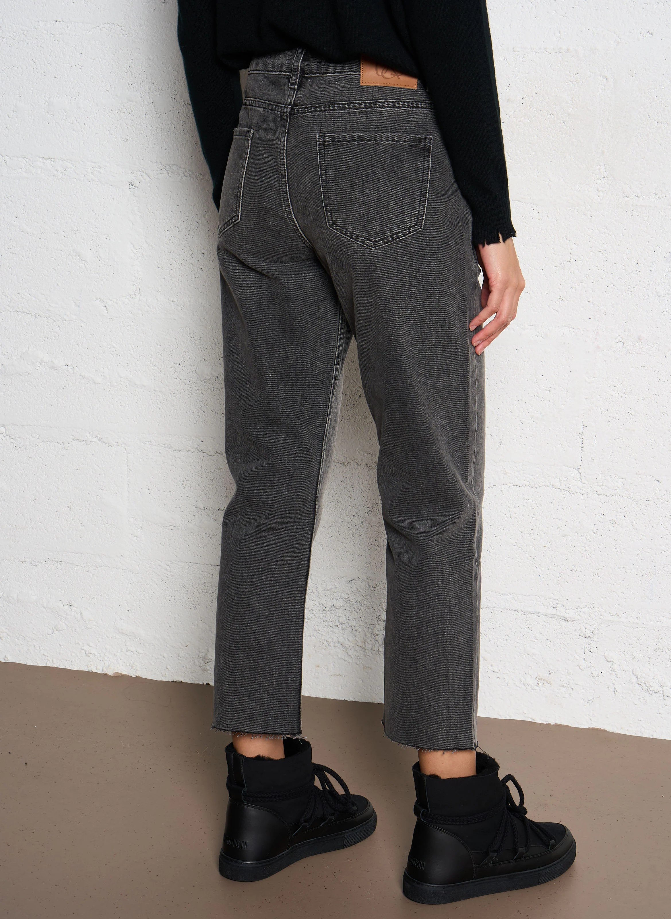 ELLY - Jean droit en coton | Gris