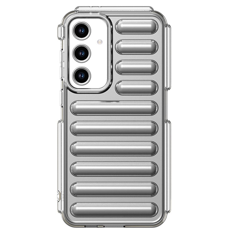Samsung Galaxy S24 FE Gepolsterte 3D Puffer Gummi Case Hülle - Transparent