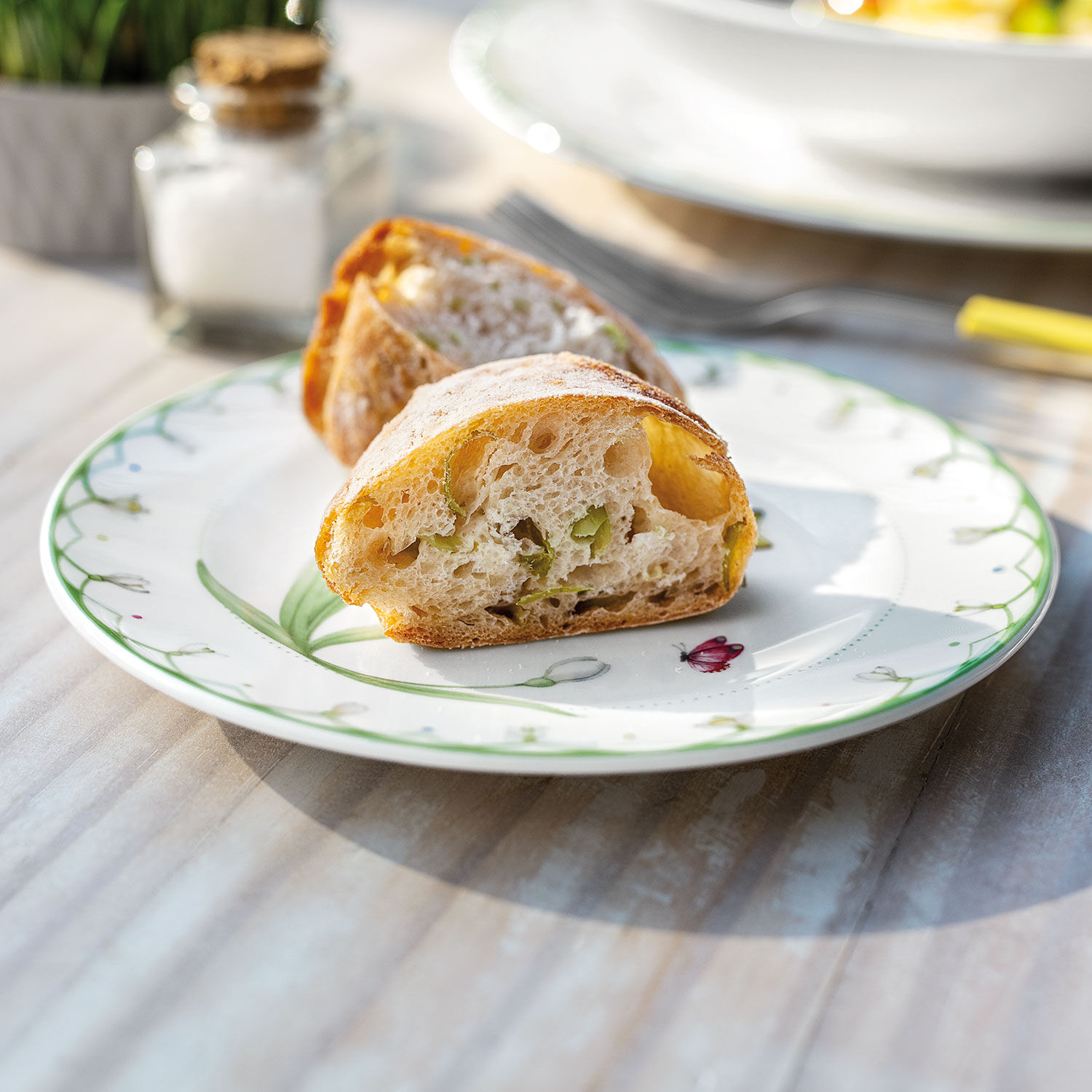 Colourful Spring Bread plate Green, 6.3'', Premium Porcelain
