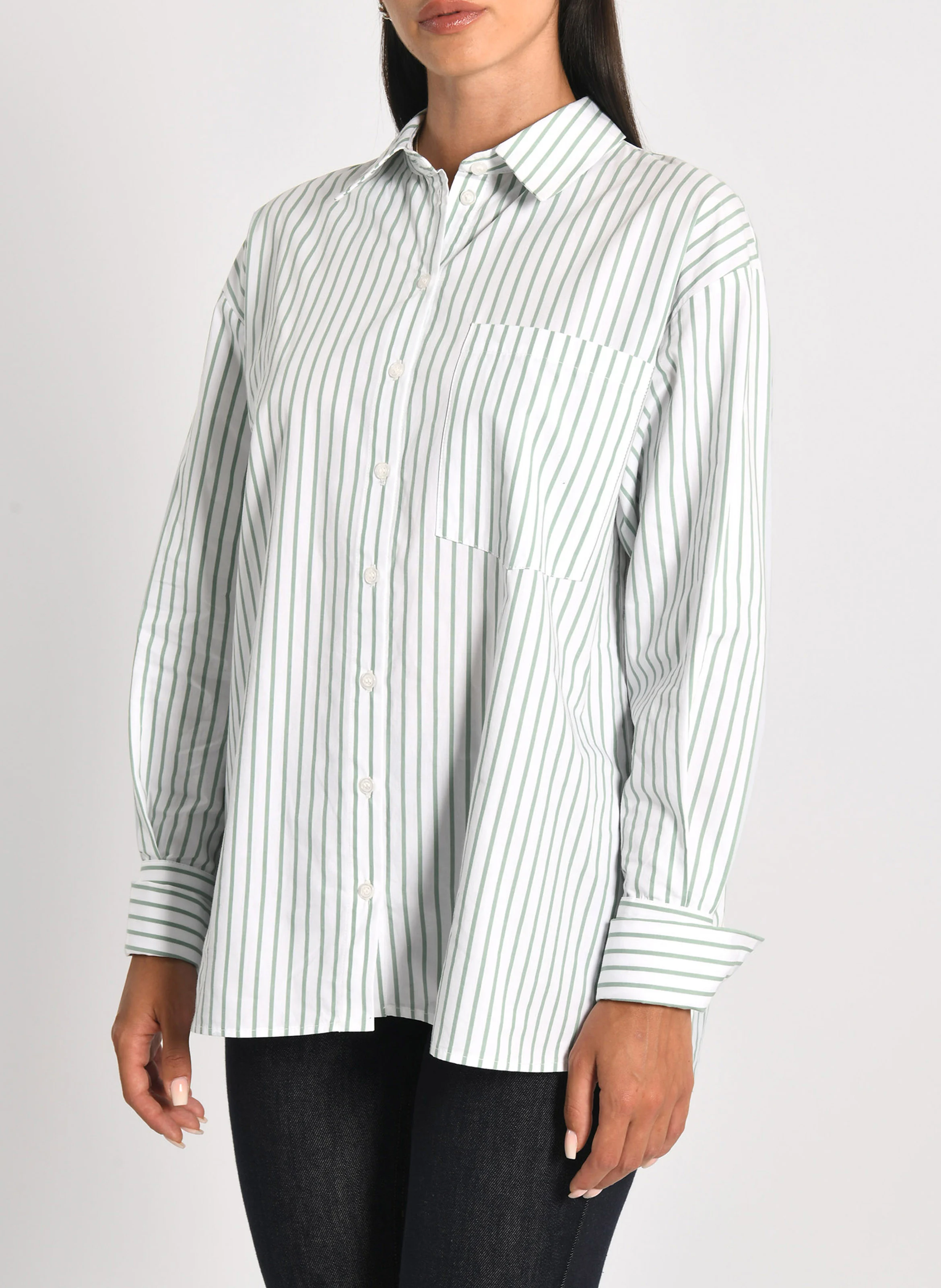 RITA - Chemise oversize col classique en coton | Blanc