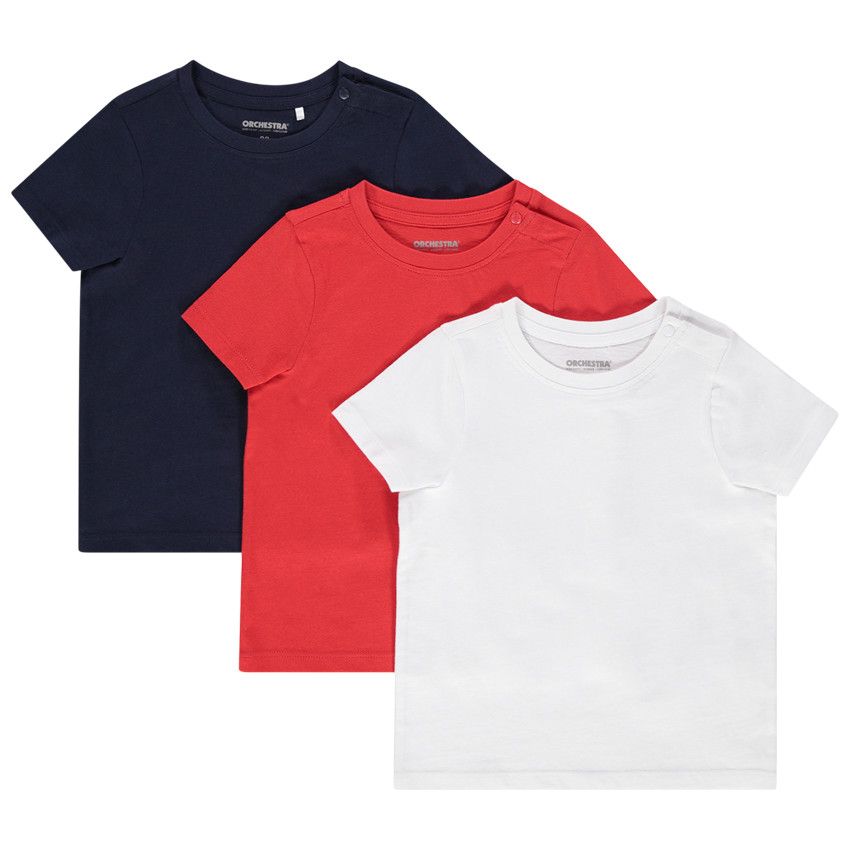 Lot de 3 t-shirts unis en coton bio - Bleu marine