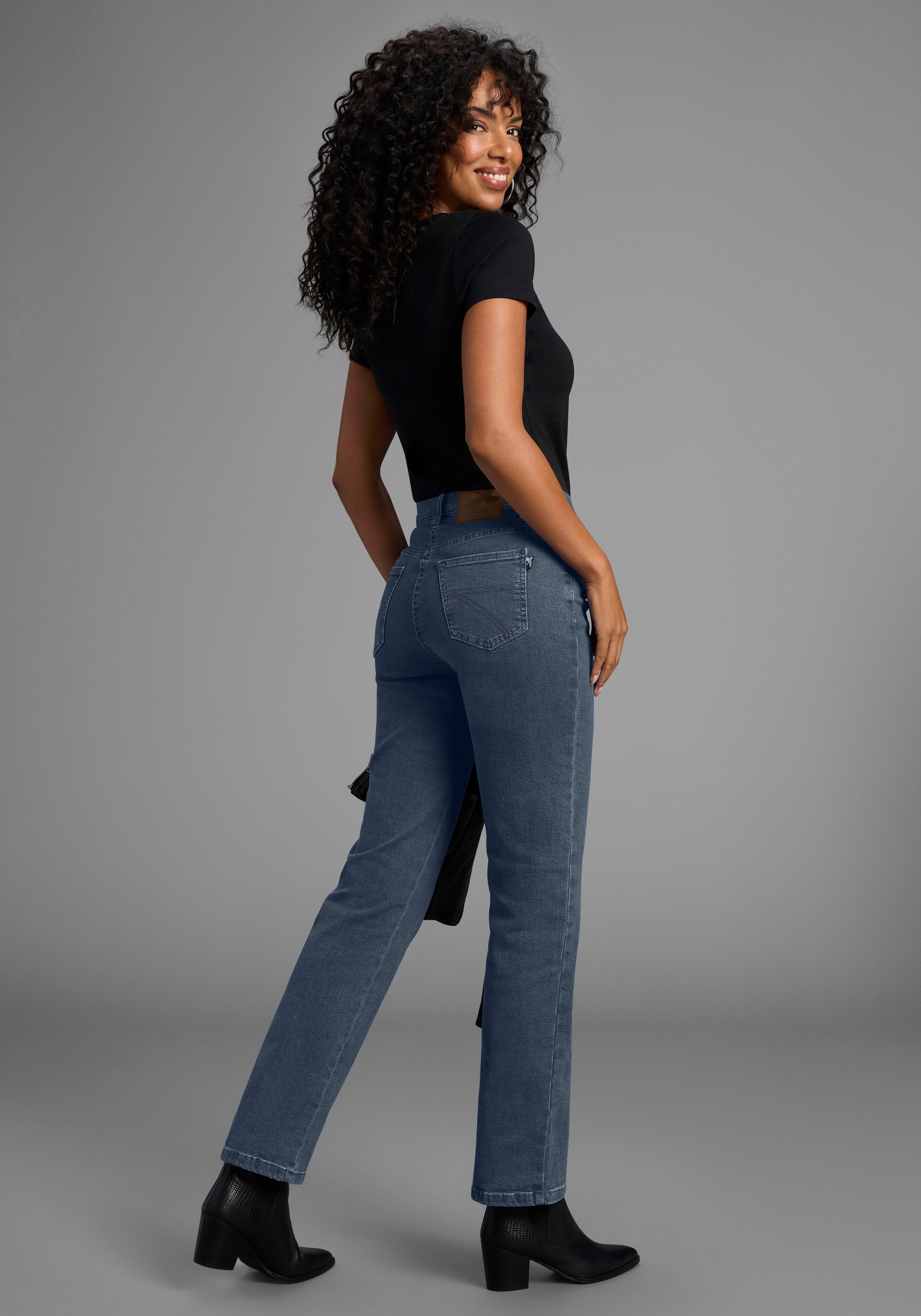Arizona Gerade Jeans »Annett«, bequeme Passform,  5-Pocket-Style,  hohe Taille