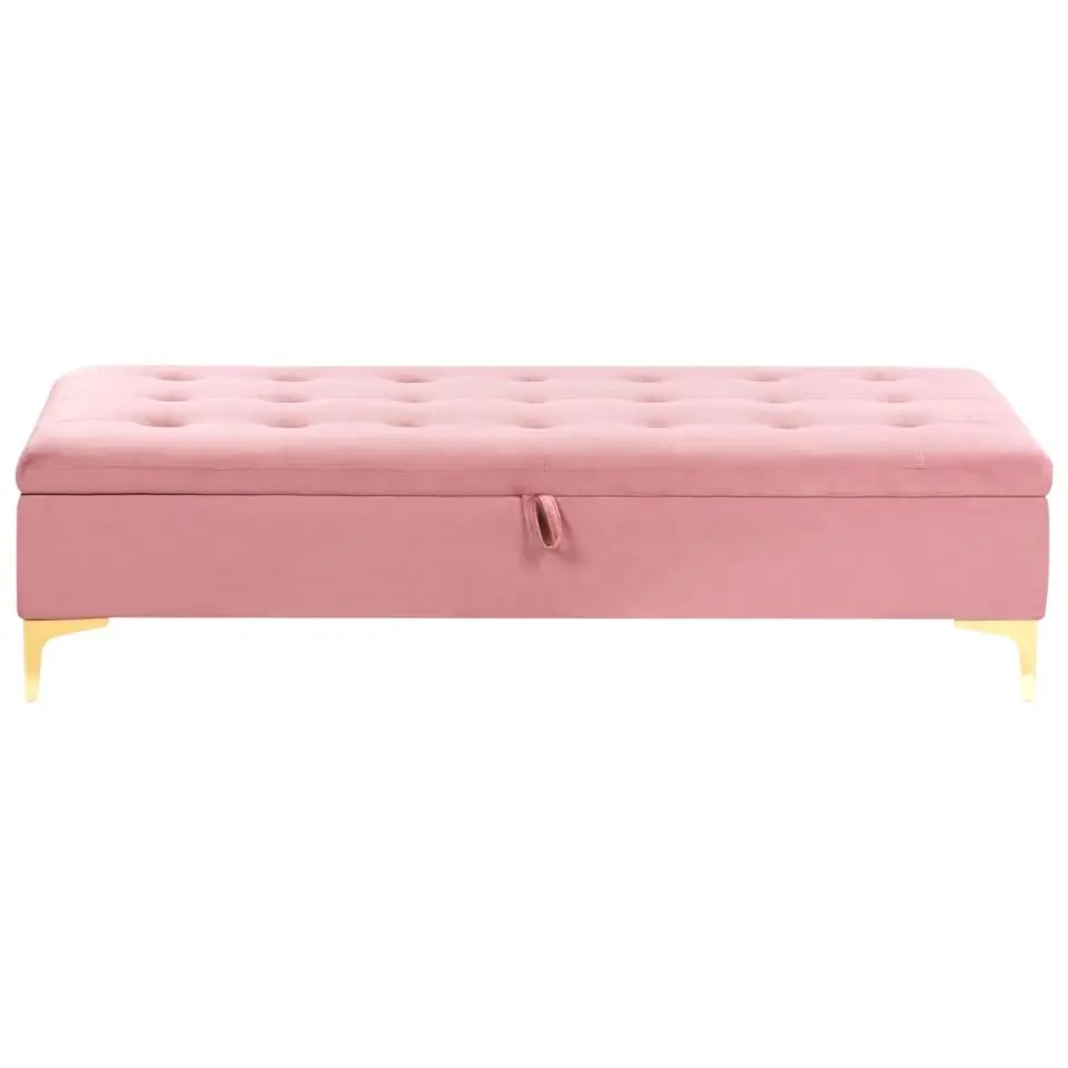 ABERDEEN - Ottomaan met opbergruimte - Roze - Fluweel