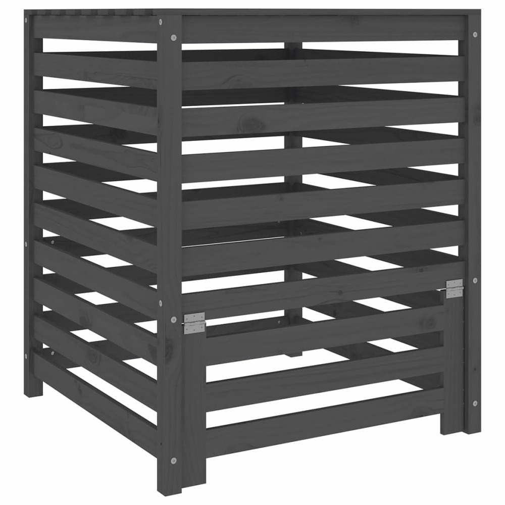 Composteur gris 82,5x82,5x99,5 cm bois massif de pin