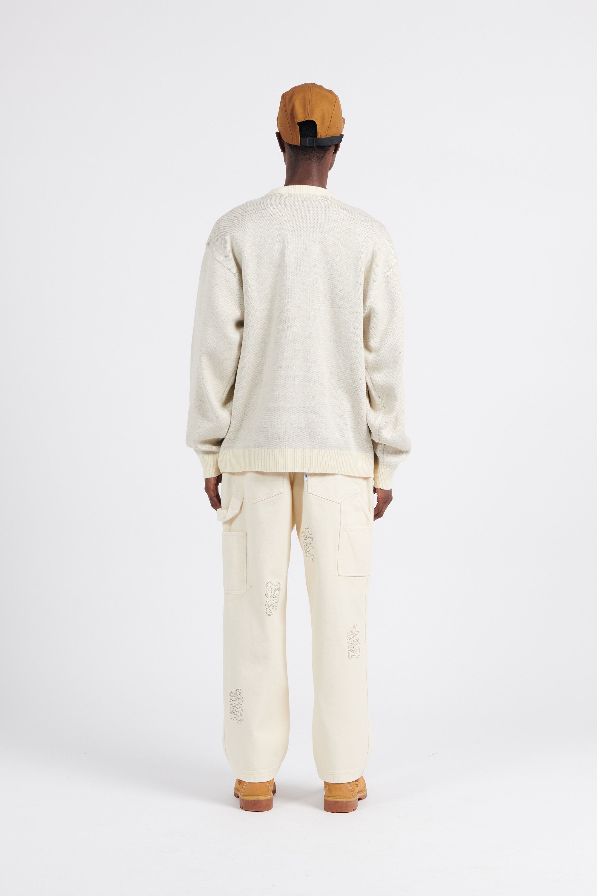 LOST MANAGEMENT CITIES Pull BEAR KNIT SWEATER Beige