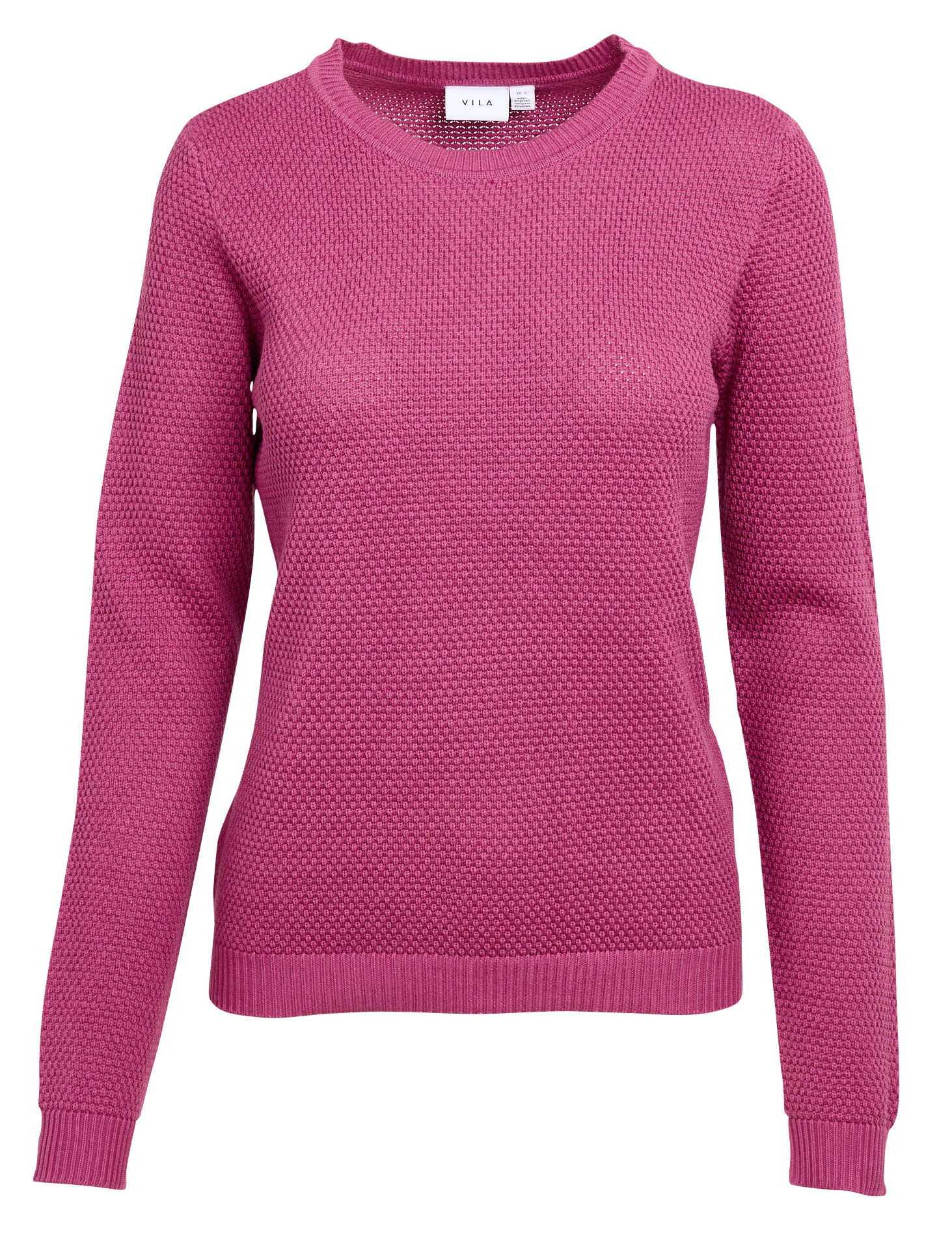 Pull col rond en coton mélangé | Rose
