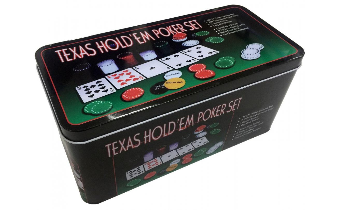 Poker set Texas Hold'em met 200 chips