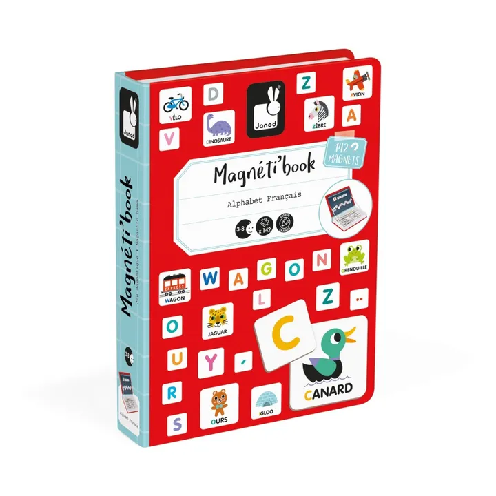 Janod Livre magnétique alphabet Magnéti'book - 131 magnets