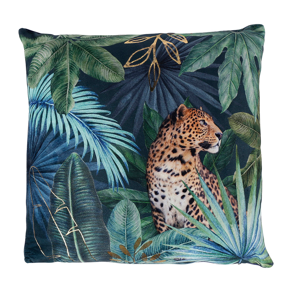 Housse de coussin polyester Nehila verte 40x40cm