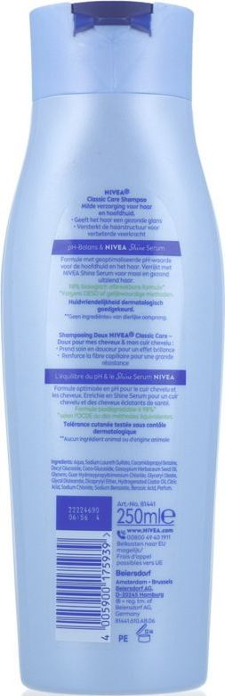 Nivea - Classic Care - Shampoo - 250 ml - Vrij van Parabenen