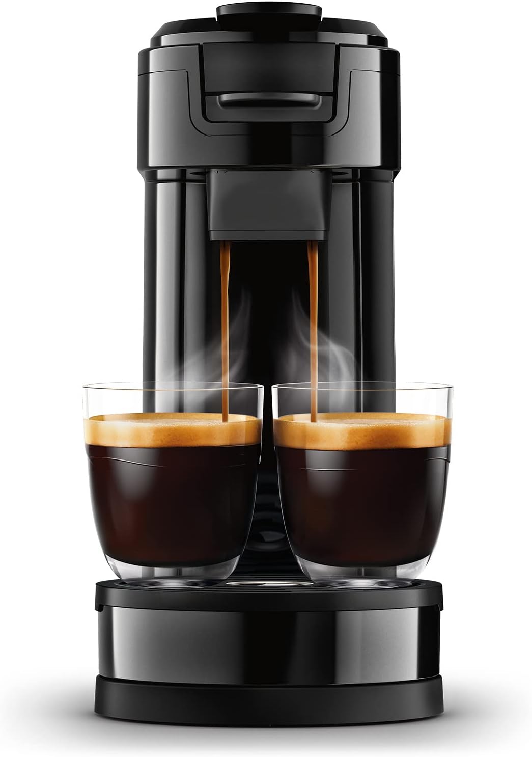 Philips Senseo Switch Pad- und Filterkaffeemaschine, 2-in-1-Brühtechnologie, 1-Liter-Wasserbehälter, 7 Tassen in einem Durchgang, Klavierlackschwarz (HD6592/64)
