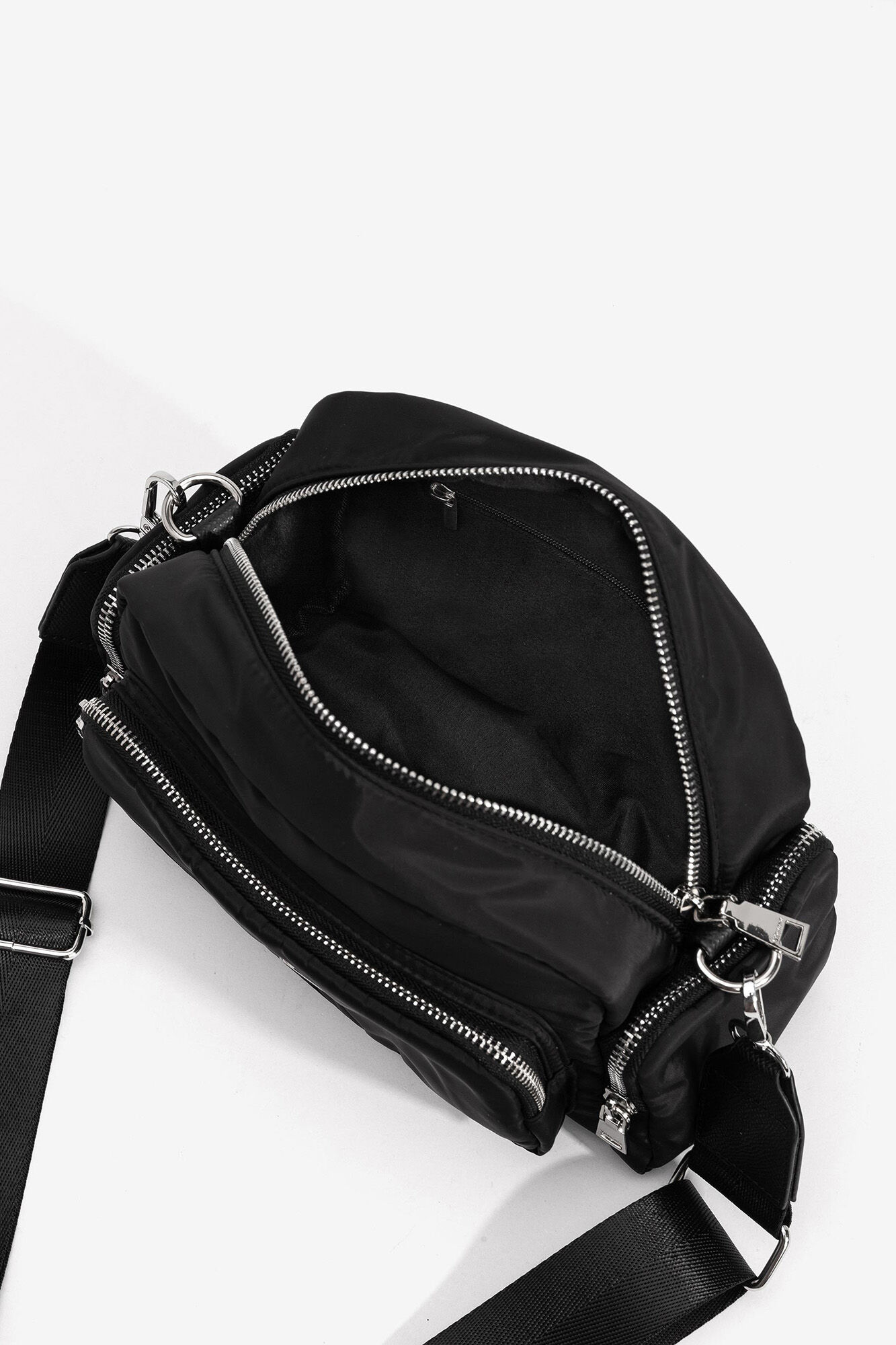 Bolsa bandolera de nylon - preto