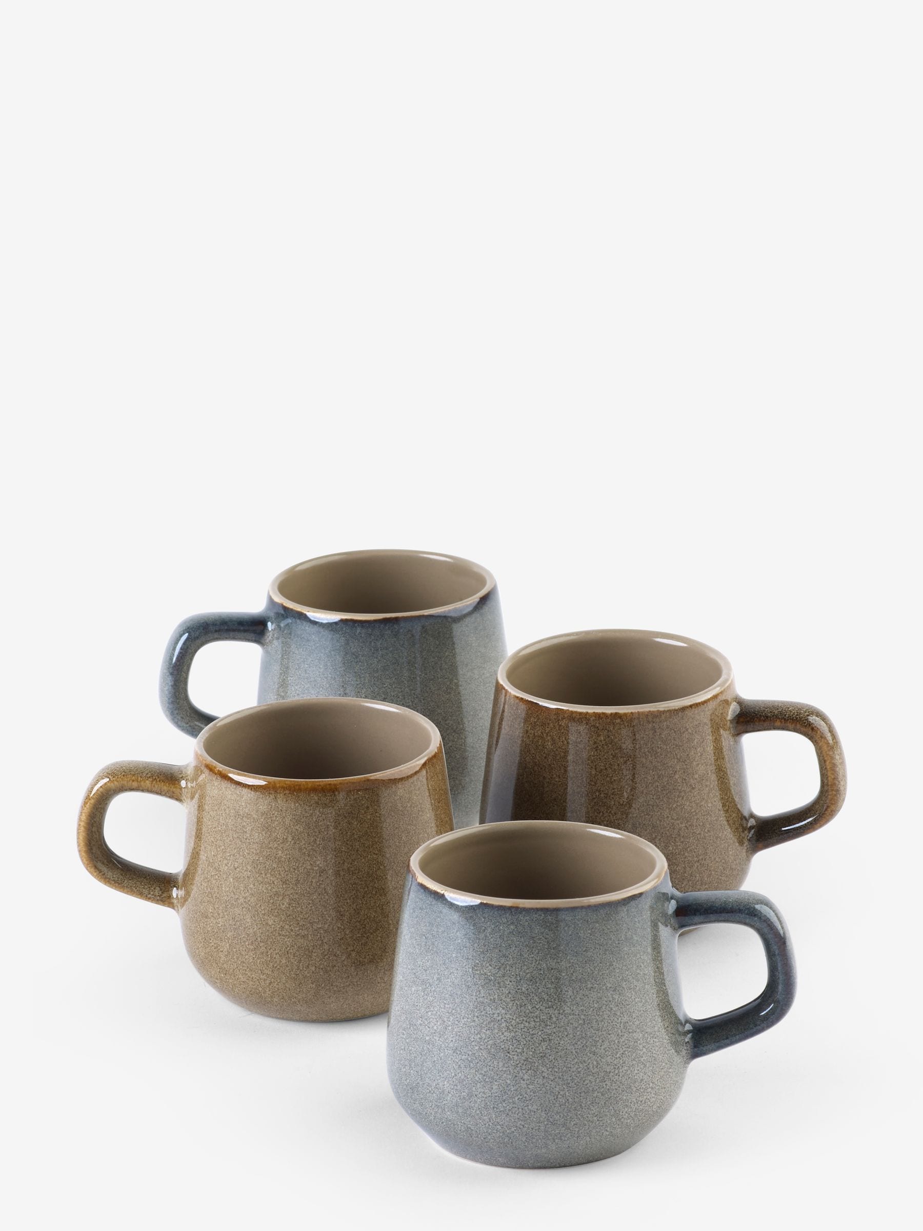 Set of 4 Reactive Glaze Espresso Mugs