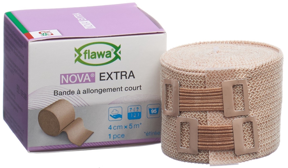 FLAWA Kurzzugbinde 4cmx5m hautfarbig 1 Stk