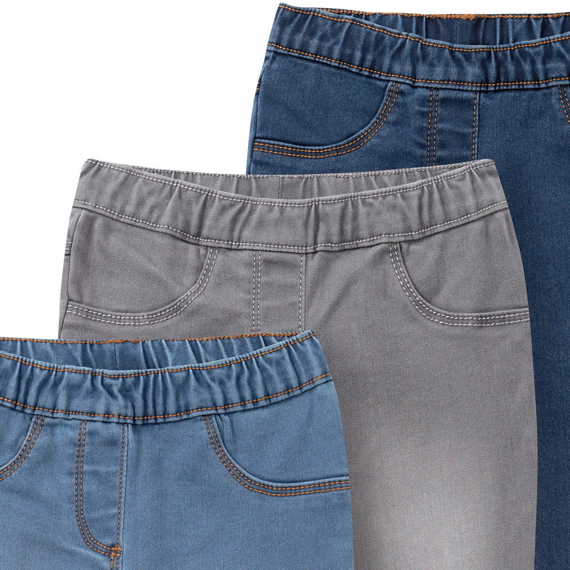 Topolino 3 Mädchen Jeggings im Set hellblau / dunkelblau / hellgrau