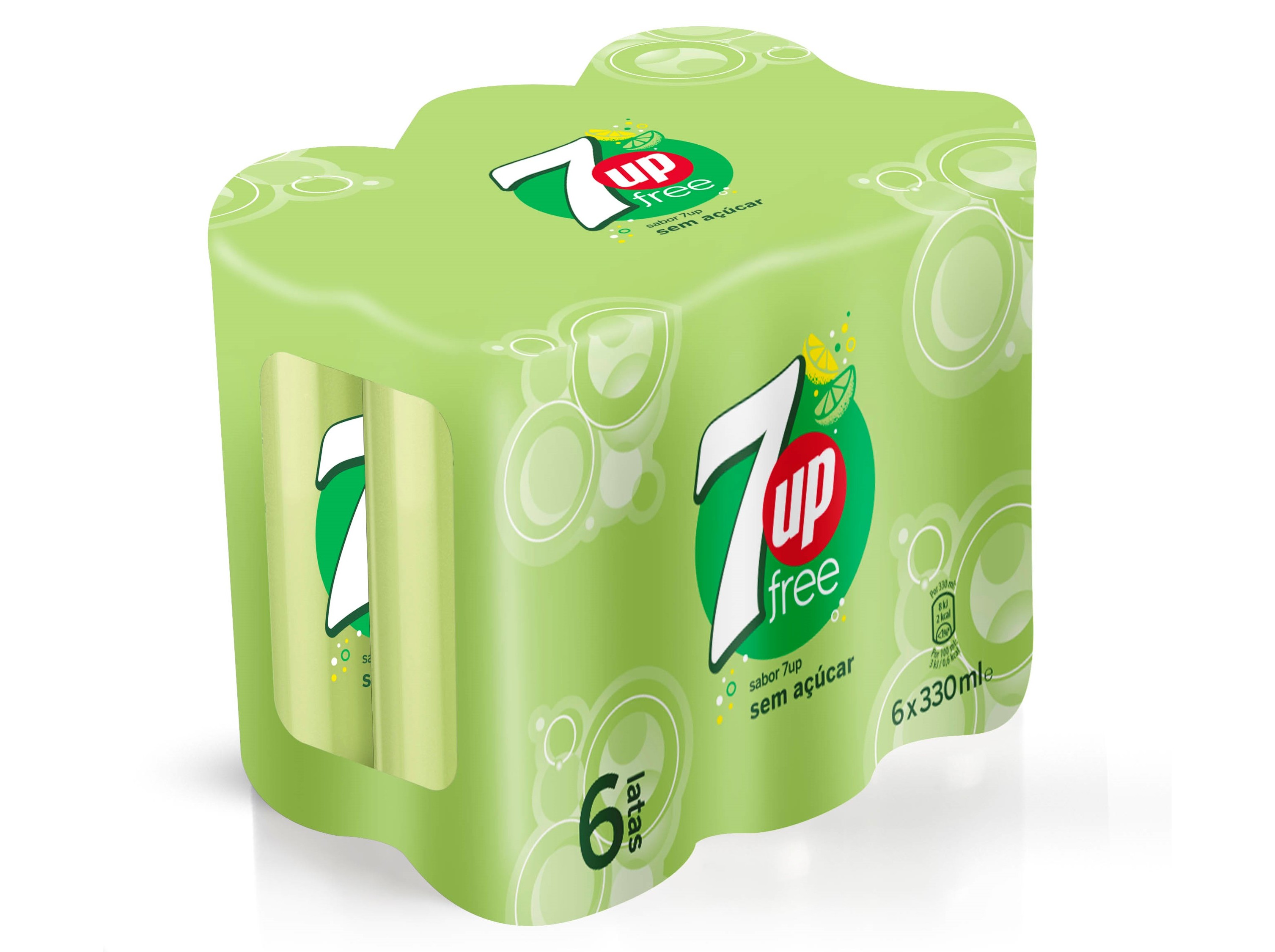 REFRIGERANTE COM GÁS 7UP FREE 6X0.33L