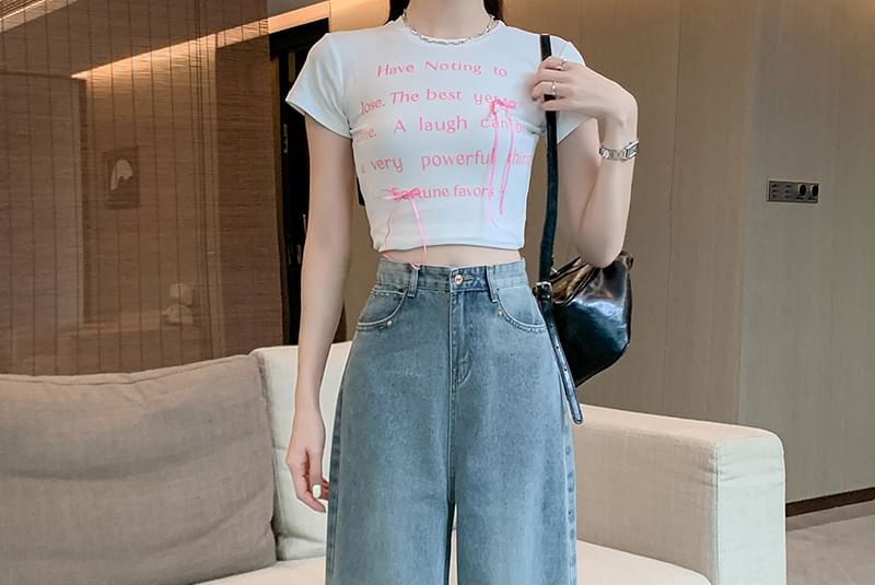 Okalpis - Hoge taille rechte jeans