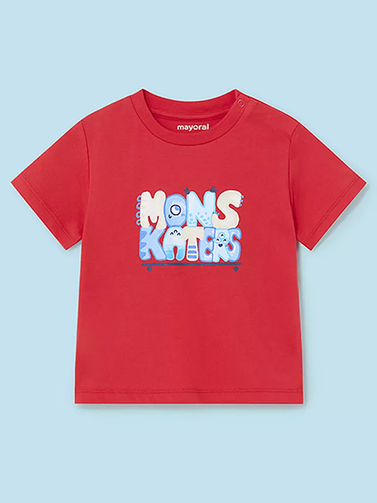 MAYORAL Baby Set 3-teilig T-Shirt und Shorts rot